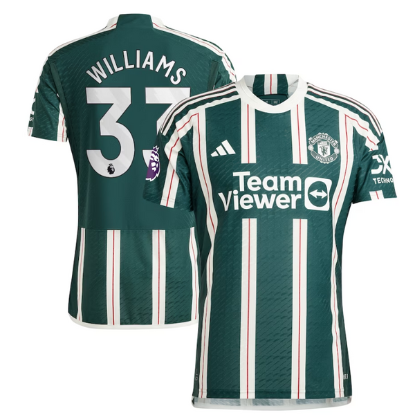 Brandon Williams Manchester United Shirt 2023/24 Away Player Jersey - Green