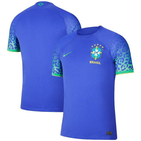 Brazil National Team Away Stadium Shirt customized Jersey - 2022 Qatar World Cup Unisex - Blue