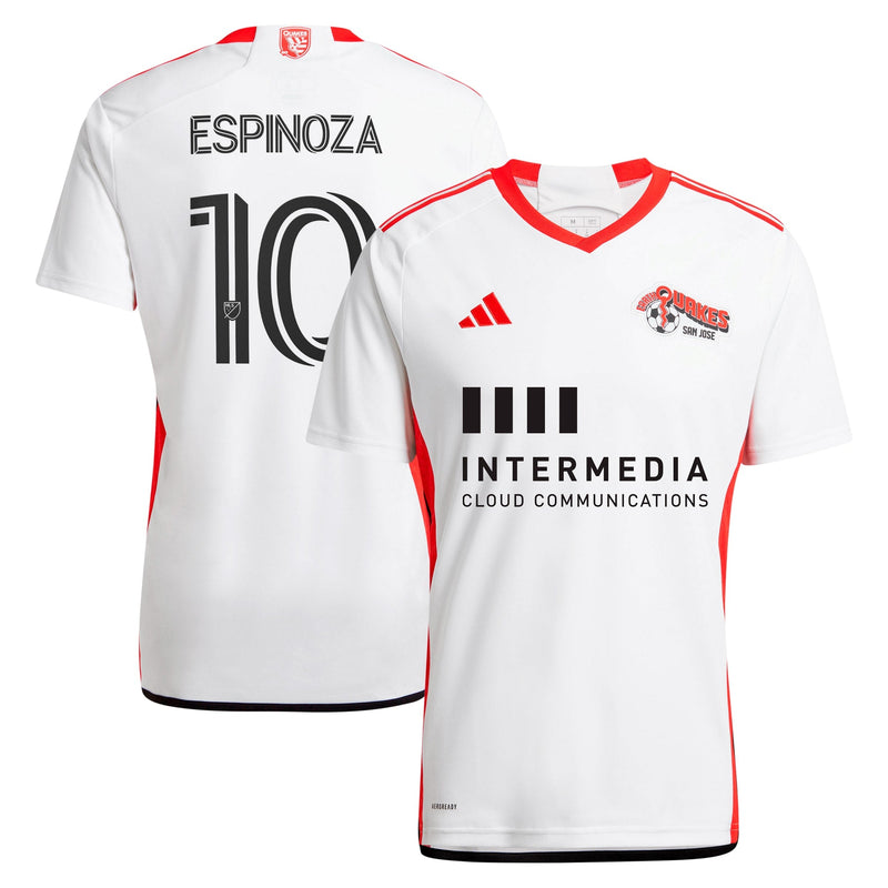 Cristian Espinoza San Jose Earthquakes adidas 2024 The 50 Kit Player Jersey - White