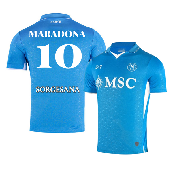 Diego Maradona 10 Official SSC Napoli 2024/2025 sky blue home match shirt - Blue