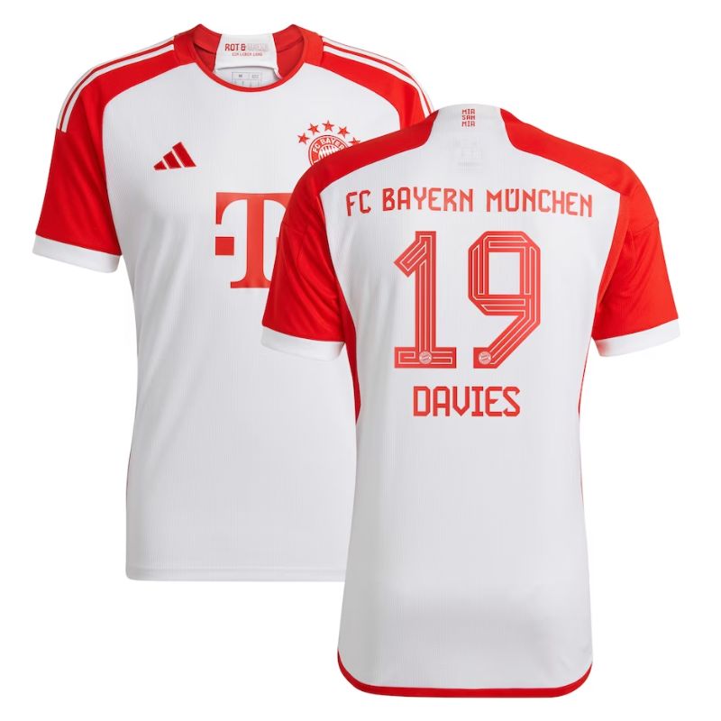 Alphonso Davies Bayern Munich Shirt 2023/24 Home Jersey - White