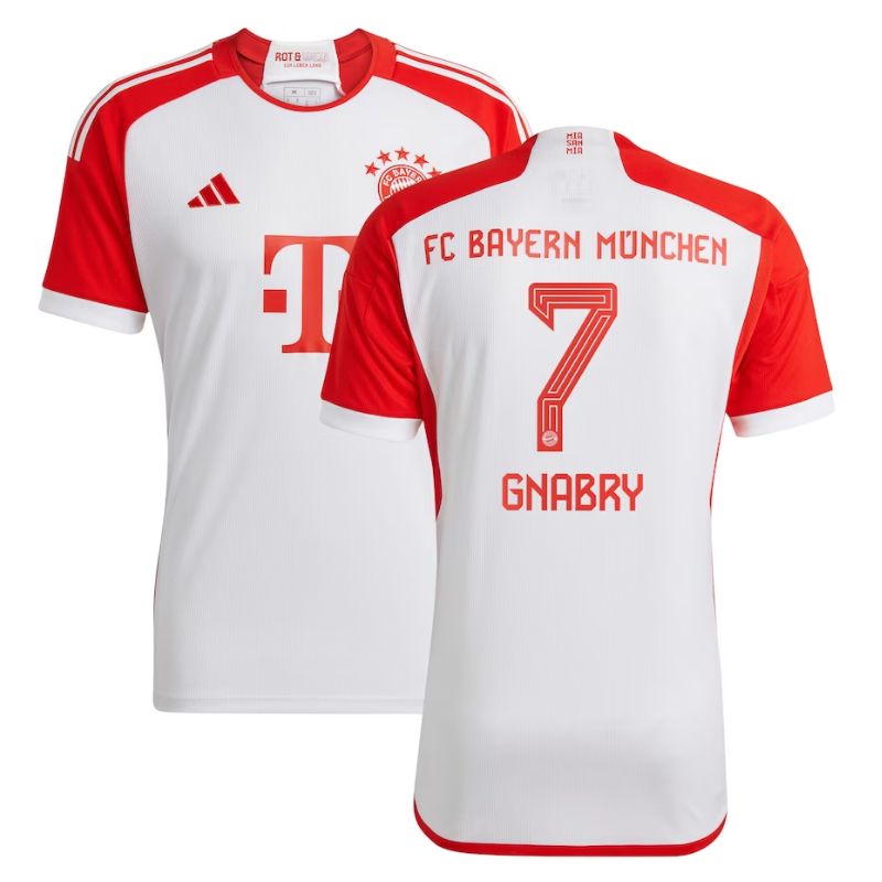 Serge Gnabry Bayern Munich Shirt 2023/24 Home Jersey - White