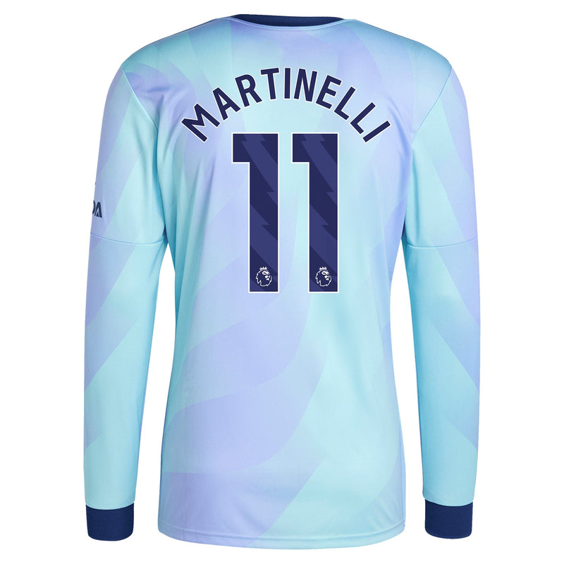 Gabriel Martinelli Arsenal adidas 2024/25 Third Long Sleeve Player Jersey - Aqua