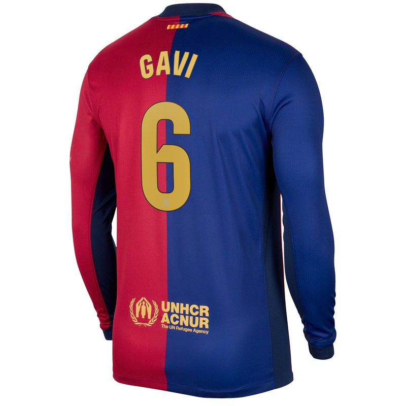 Gavi Barcelona 6 Nike 2024/25 Home Long Sleeve Player Jersey - Royal