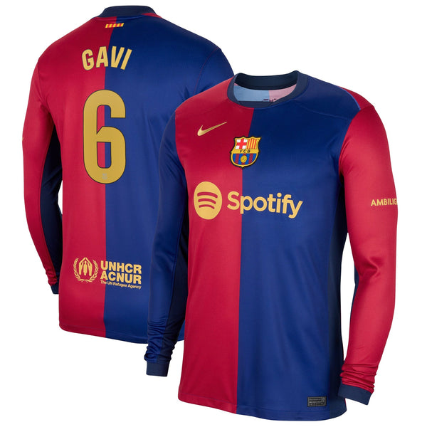 Gavi Barcelona 6 Nike 2024/25 Home Long Sleeve Player Jersey - Royal