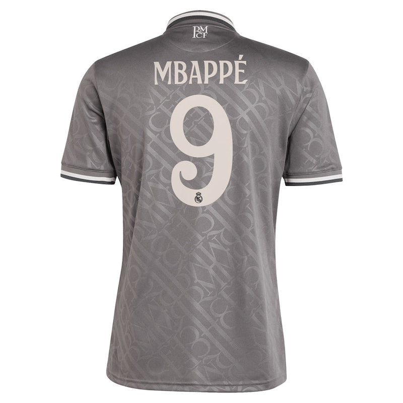 Kylian Mbappé Real Madrid adidas 2024/25 Third Player Jersey - Charcoal