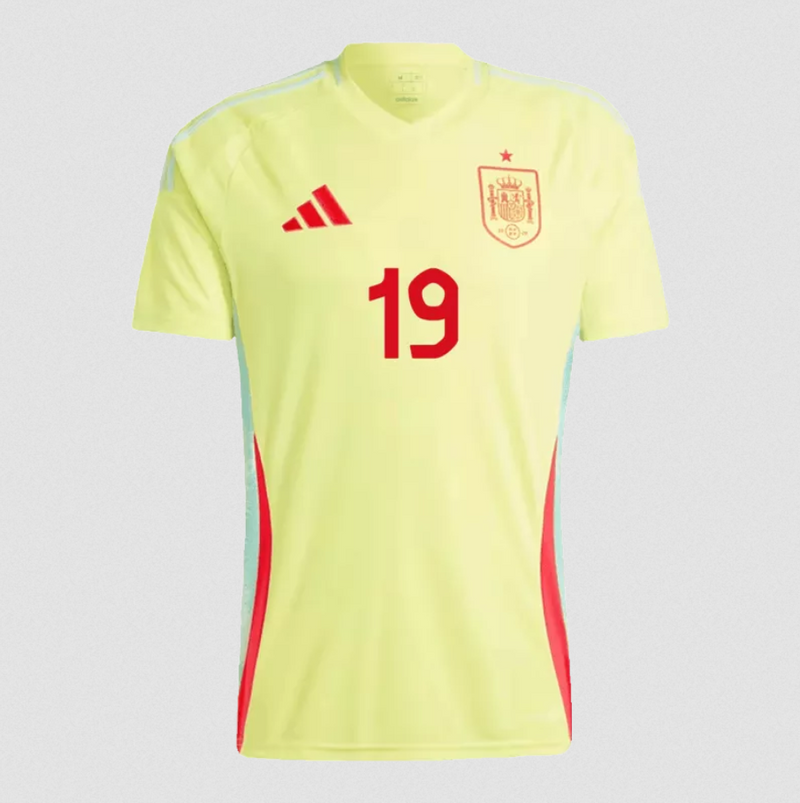 Lamine Yamal 19 adidas Spain Shirt 2024-2025 Away Jersey - Yellow