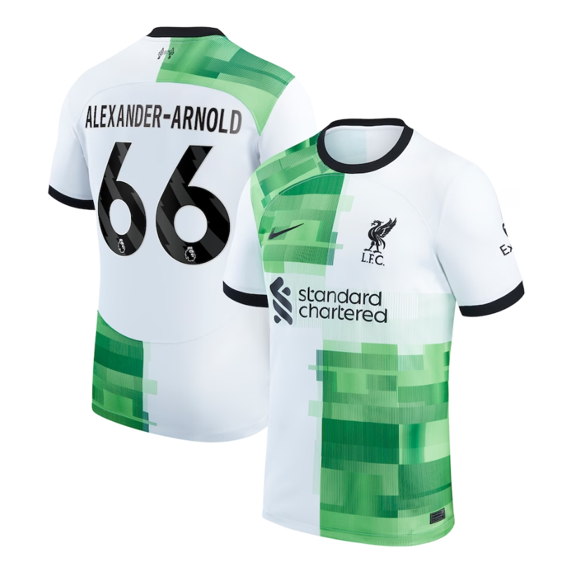 Trent Alexander-Arnold 66 Printing Liverpool 2023/24 Away Player Jersey - White