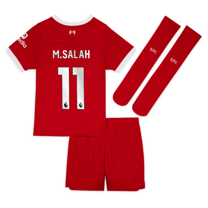 Liverpool Home Kit - 2023-24 - Little Kids with M.Salah 11 printing Jersey - Red