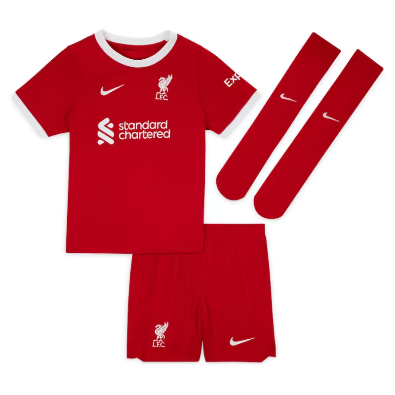 Liverpool Home Kit - 2023-24 - Little Kids with M.Salah 11 printing Jersey - Red