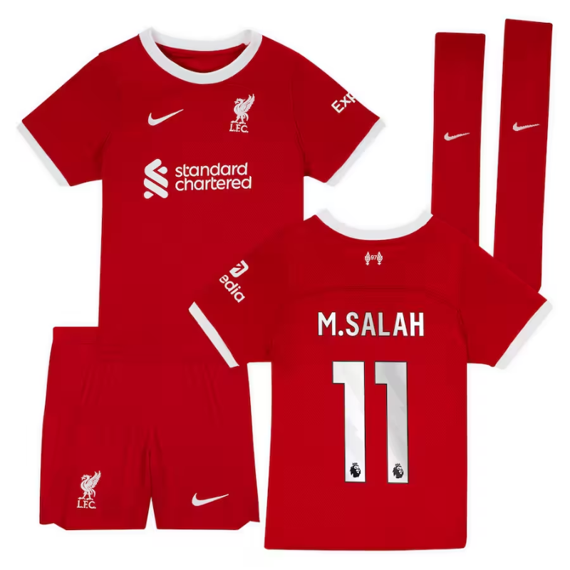 Liverpool Home Kit - 2023-24 - Little Kids with M.Salah 11 printing Jersey - Red