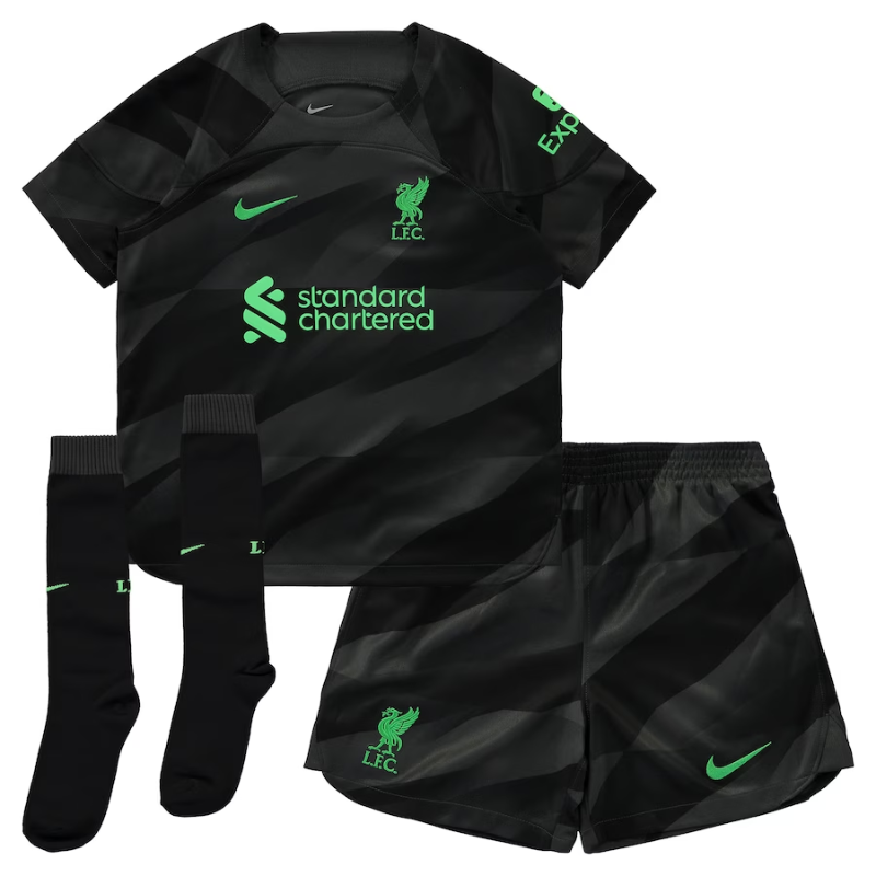 Liverpool Goalkeeper Stadium Nike Kit 2023-24 - Little Kids Jersey - Black