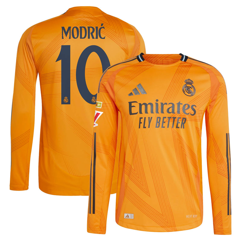 Luka Modric Real Madrid adidas 2024/25 Away Long Sleeve Player Jersey - Orange