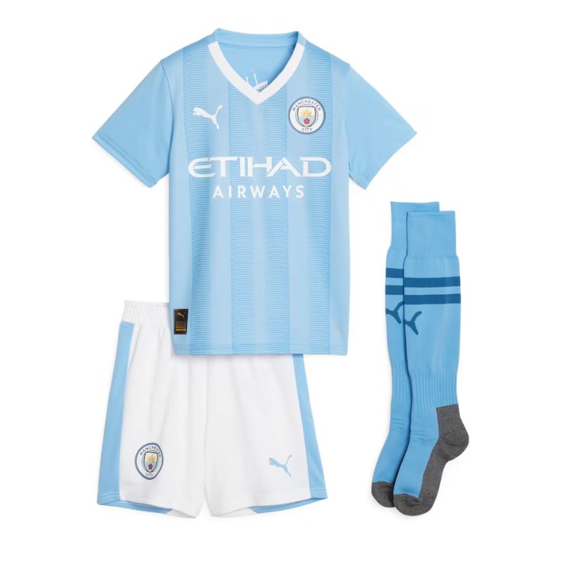 Manchester City Home Kids kit 2023-24 with Foden 47 printing Jersey - Sky Blue