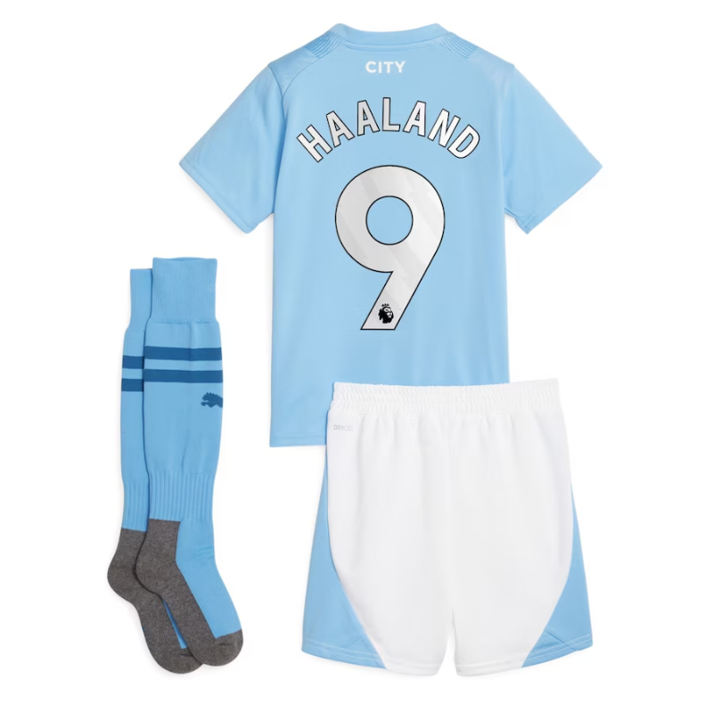 Manchester City Home Puma Kids kit 2023-24 Jersey Haaland 9 printing - Blue