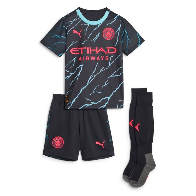 Manchester City Third Kids Kit 2023-24 Custom Jersey - Navy