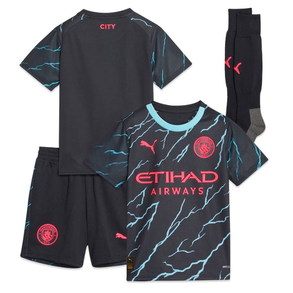 Manchester City Third Kids Kit 2023-24 Custom Jersey - Navy