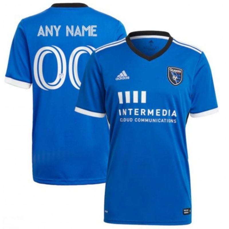 Men's 2021-22 San Jose Earthquakes Home Blue Authentic Custom Jersey