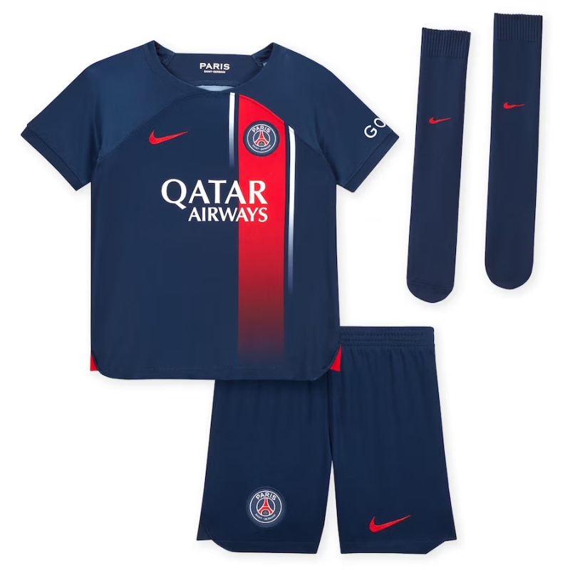 Paris Saint-Germain Nike Home Stadium Kit 2023-24 - Little Kids with Hakimi 2 printing Jersey