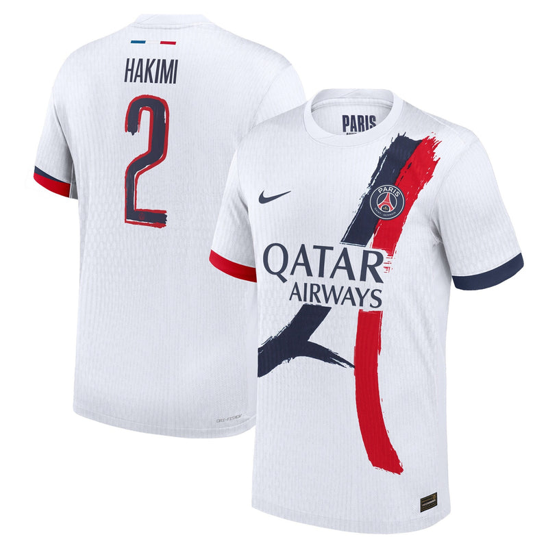 Paris Saint-Germain Nike Away Dri Fit Adv Match Jersey 2024-25 with Cup printing Hakimi 2 - White