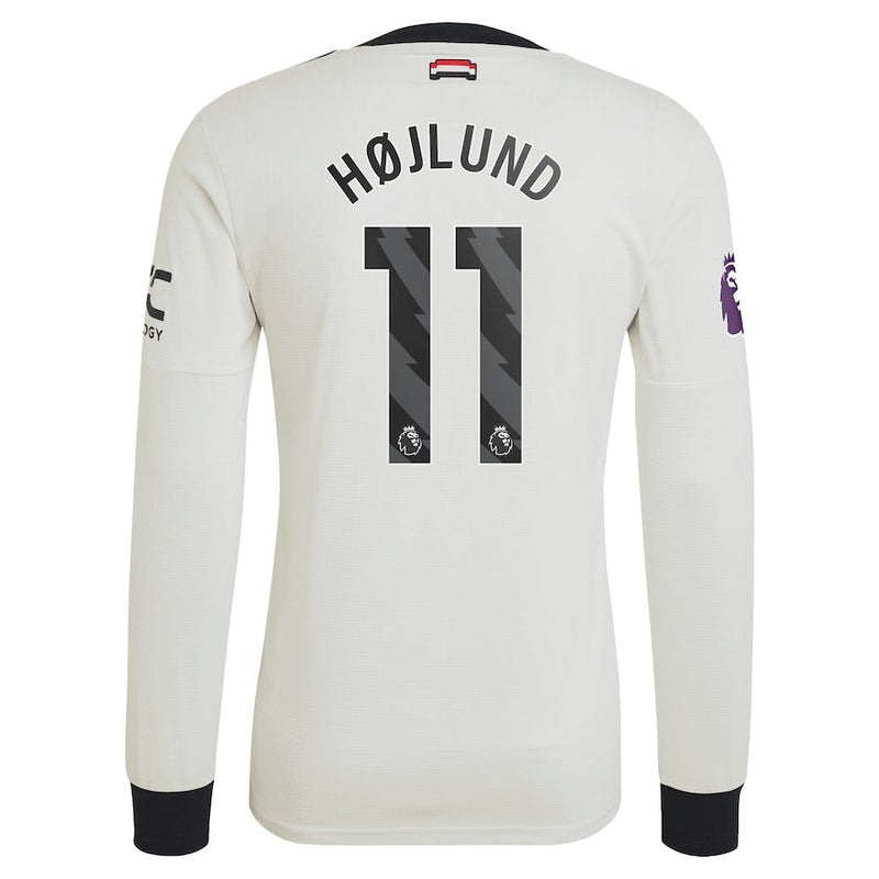 Rasmus Højlund Manchester United adidas 2024/25 Third Long Sleeve Jersey - Cream