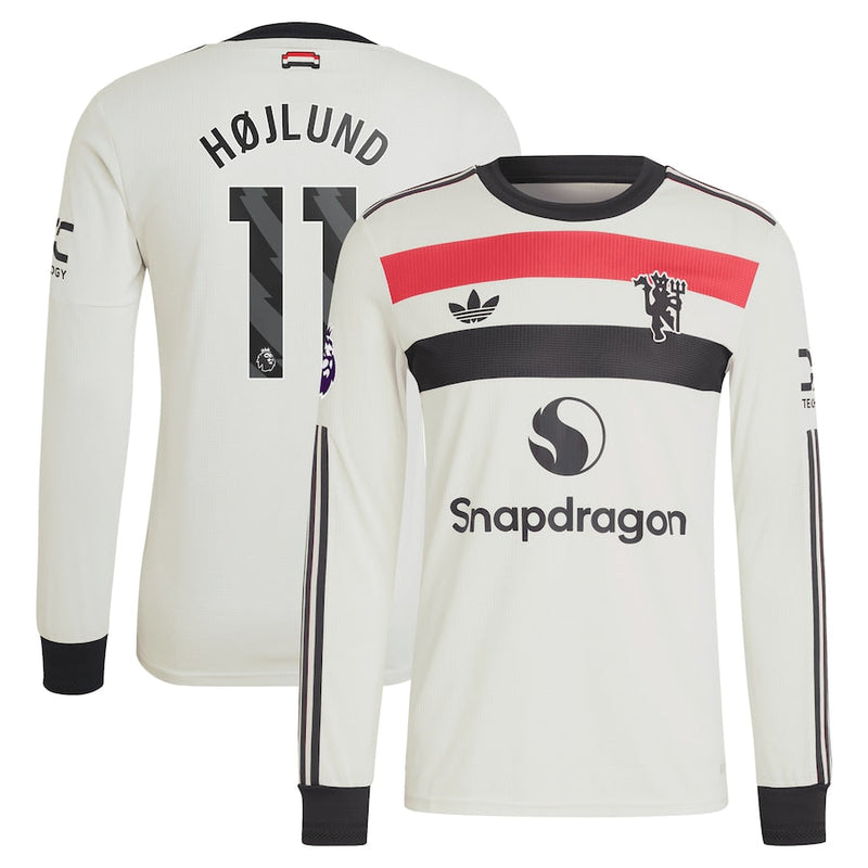 Rasmus Højlund Manchester United adidas 2024/25 Third Long Sleeve Jersey - Cream