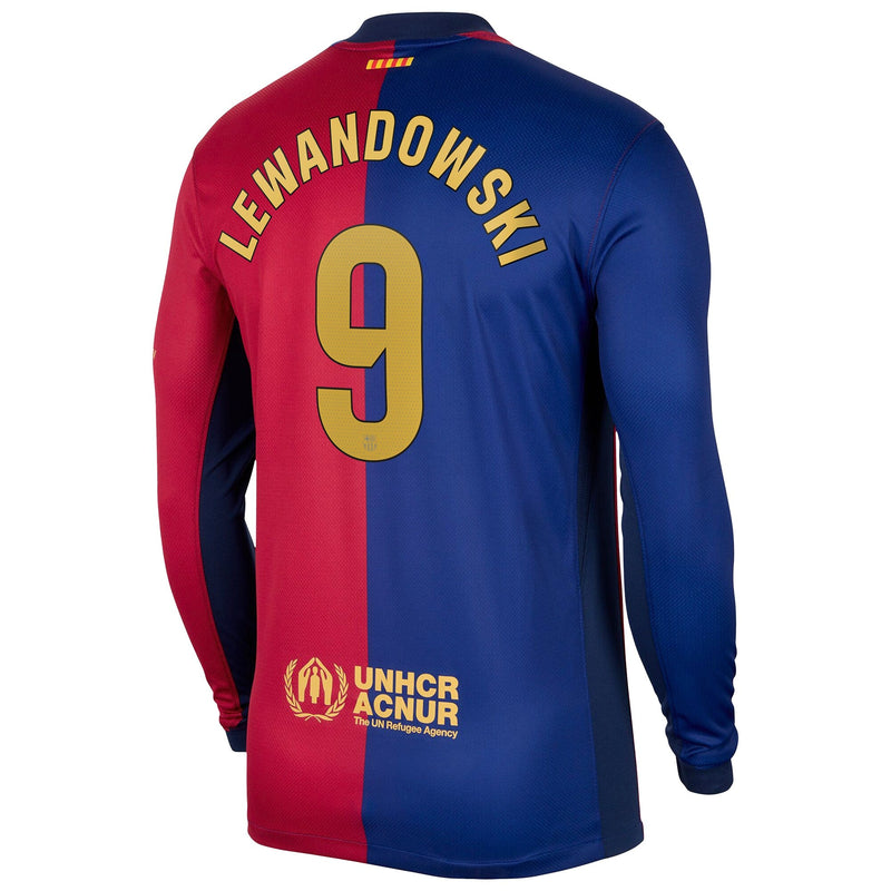 Robert Lewandowski Barcelona Nike 2024/25 Home Long Sleeve Player Jersey - Royal