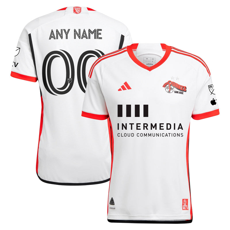 San Jose Earthquakes adidas 2024 The 50 Kit Custom Jersey - White