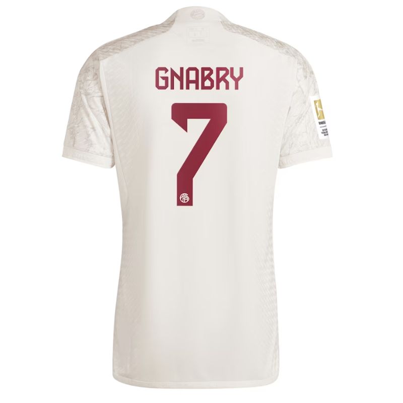 Serge Gnabry Player Bayern Munich Shirt 2023/24 Third Jersey - White