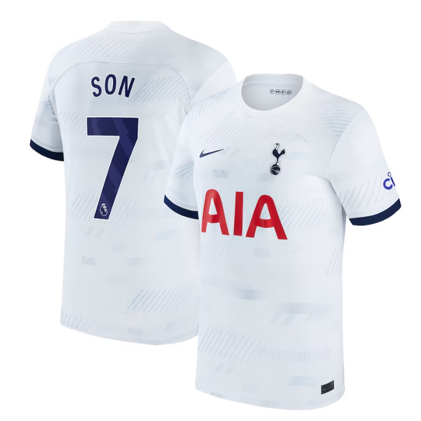 Son Heung-min 7 Tottenham Hotspur Shirt Home 2023/24 Player Jersey - White