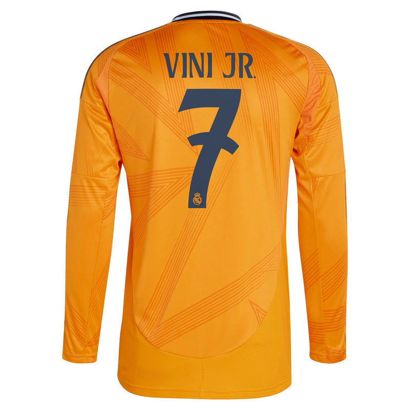 Vini Jr. Real Madrid adidas 2024/25 Away Long Sleeve Player Jersey - Orange