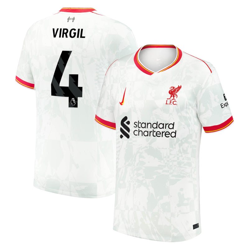 Virgil van Dijk 4 Liverpool Nike 2024/25 Third Jersey - White