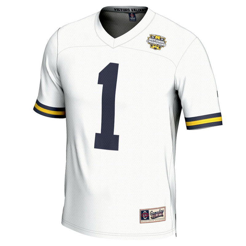 #1 Michigan Wolverines GameDay Greats College Football Playoff 2023 National Champions Lightweight Fashion Jersey - White