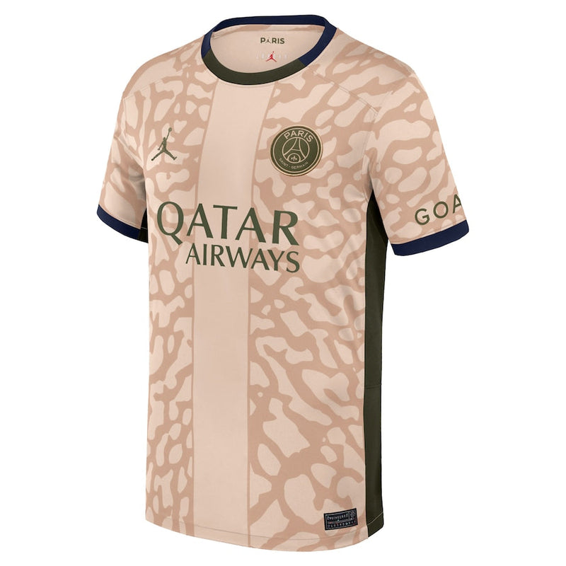 Achraf Hakimi Paris Saint-Germain Jordan Brand Youth 2023/24 Fourth Stadium Replica Player Jersey – Tan