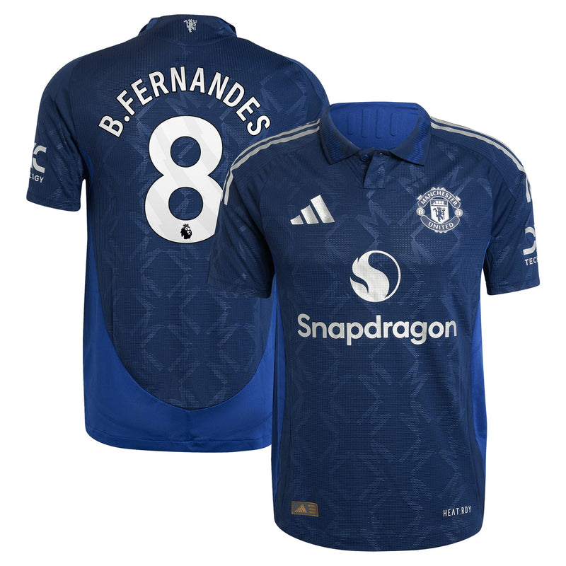 Manchester United EPL adidas Away Shirt 2024-25 with B.Fernandes 8 printing Jersey - Blue