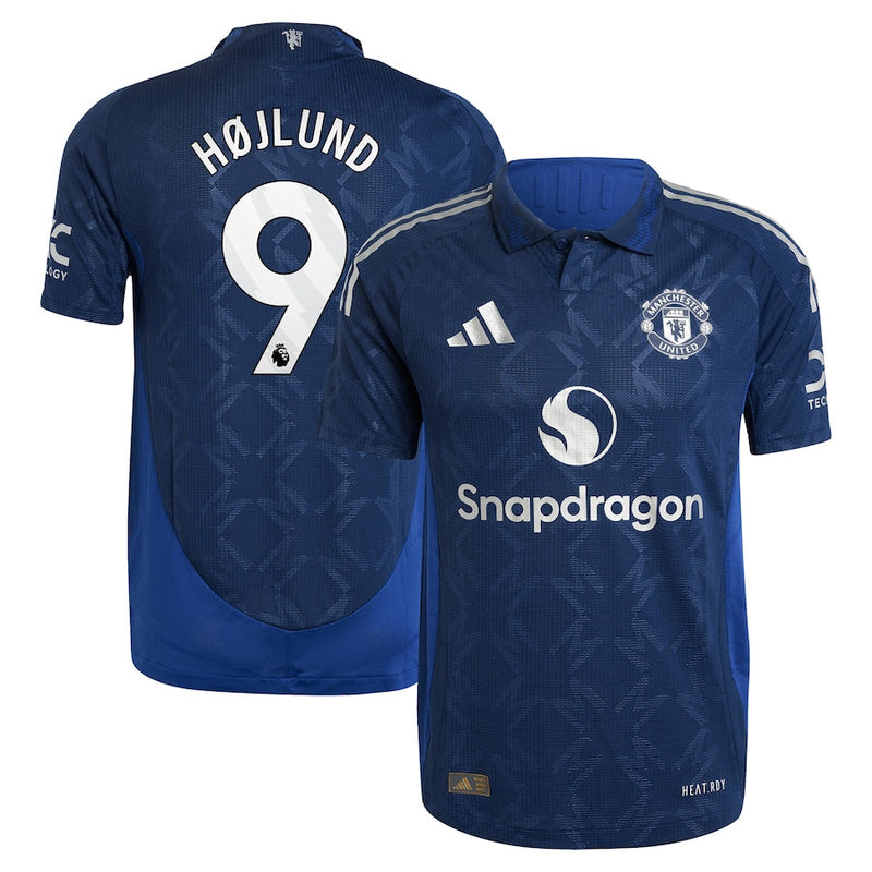 Manchester United EPL adidas Away Shirt 2024-25 with Højlund 9 printing Jersey - Blue