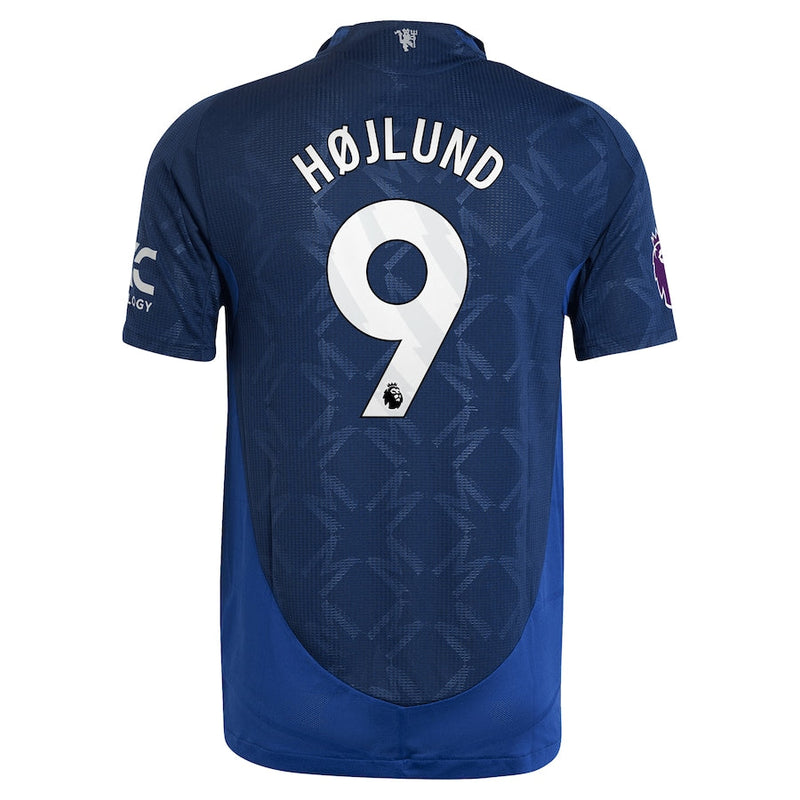 Manchester United EPL adidas Away Shirt 2024-25 with Højlund 9 printing Jersey - Blue