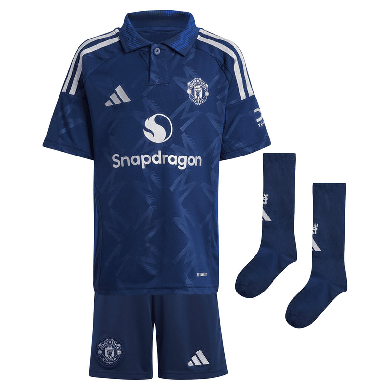 Manchester United EPL adidas Away Mini Kit 2024-25 with Rashford 10 printing Jersey - Blue