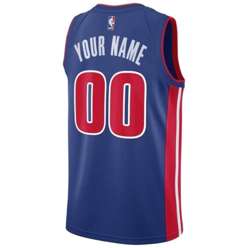 Detroit Pistons Custom Jersey - Blue - Image 2