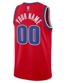 Detroit Pistons Custom Jersey – Red