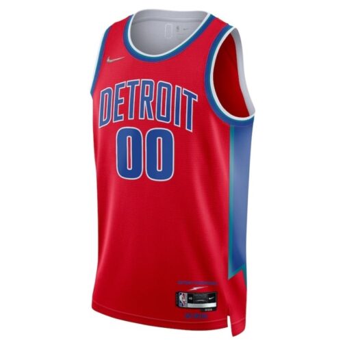 Detroit Pistons Custom Jersey - Red - Image 3