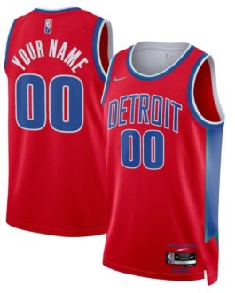 Detroit Pistons Custom Jersey – Red