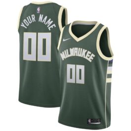 Milwaukee Bucks Green Swingman Custom Jersey – Icon Edition