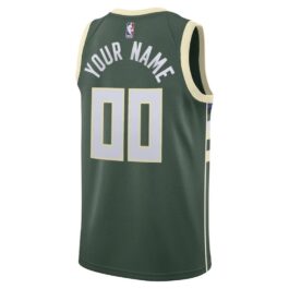 Milwaukee Bucks Green Swingman Custom Jersey – Icon Edition