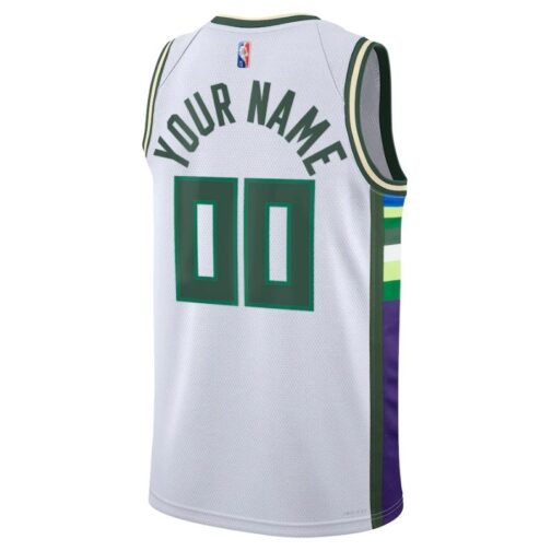 Milwaukee Bucks White 2021/22 Swingman Custom Jersey - City Edition - Image 3