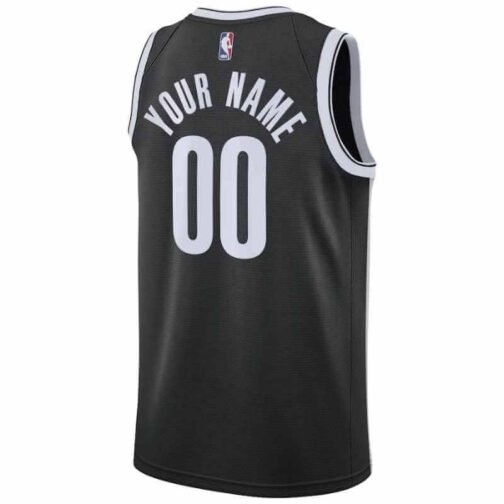 Brooklyn Nets 2021/22 Swingman Custom Jersey - Black - Image 2
