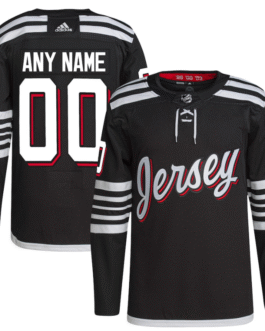 New Jersey Devils Pro Custom Jersey – Black