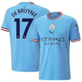 Manchester City Home Jersey 2023 With DE BRUYNE 17 Printing