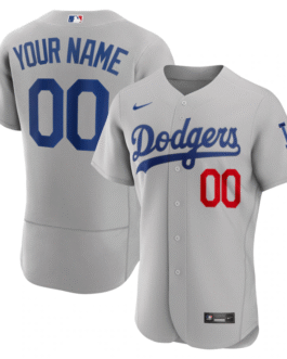 Los Angeles Dodgers Gray Alternate Custom Patch Jersey