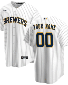 Milwaukee Brewers Team White Home Custom Jersey